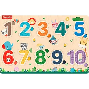 Fisher Price Wooden Counting Number Montessori Educational Pre-School Puzzle Toy for 
