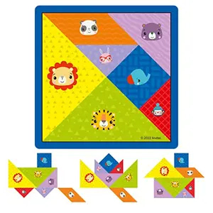 Fisher Price Wooden Colorful Tangram Brain Teaser Puzzle Learning Toy for 7 Pcs