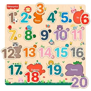 Fisher Price Wooden Counting Number Montessori Educational Pre-School Puzzle Toy for (12x12 Inches)