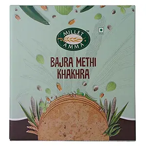 Millet Amma Bajra Methi Khakhra - Pack Of 2 (180g each)  Baked No ed  Full Of Fiber  70% Millet Content  Ready To Eat  Millet Snacks  Healthy And Organic Foods   Vegan