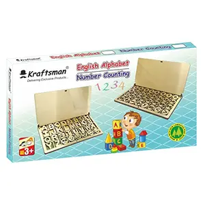 Kraftsman Wooden Portable Learning Game | Educational Toys | Montessori Games (English Alphabets)