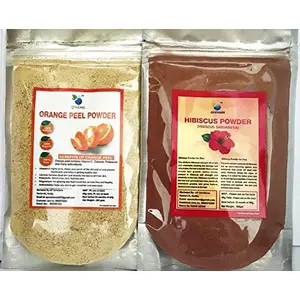 QYKKARE Hibiscus and Orange Peel Powder Combo Pack (100 gm X 2)
