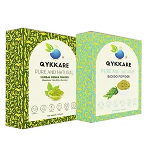 QYKKARE Indigo and Herbal Powder for Black Hair (Pack of 2) 100gm x 2 = 200 gm