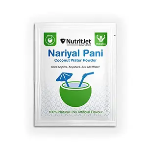 NutritJet Tender Coconut Water Powder Mix Nariyal Pani with Real Tender Coconut Water Taste for Hydration and Energy (Pack of 20)