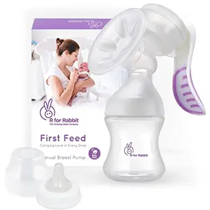 R for Rabbit First Feed Manual Breast Pump for Women - Most Safe and Comfortable Silicon Breast Pump (Purple)