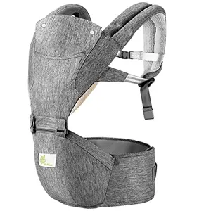 R for Rabbit Upsy Daisy Cool Carrier cum Kangaroo Bag Ergonomic Adjustable Hip Seat Belt Stylish belt Carrier with 4 carry Position for 3-24 months Max up to 15 Kg ( Grey )