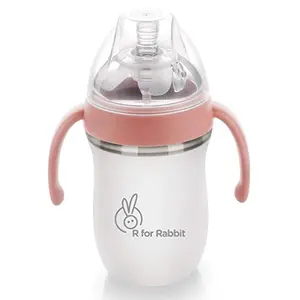 R for Rabbit First Feed Silicon Feeding Bottle with Anti Colic for New Born | of 6 Plus Months Old 260 ml (k)
