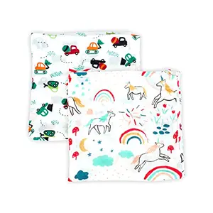R for Rabbit Bambooberry Rainbow Swle | Swle Wrap | Shower Gift Set (Multicolor 120 x 120 cm) - Pack of 2