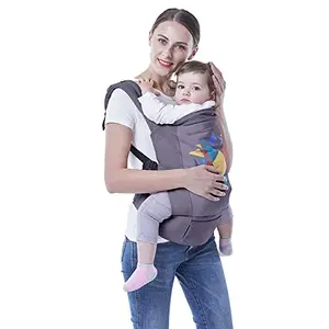 R for Rabbit Hug Me Elite Carrier | Ergonomic Carry Bag | Kangaroo Carry Bags | Carry Wrap | Adjustable Hip Seat Belt | Front and Back Carrier Position | Carrier for 6 months to 2 years (Dark Grey)