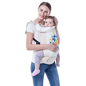 R for Rabbit Hug Me Elite Carrier | Ergonomic| Kangaroo Carry Bags | Carry Wrap | Adjustable Hip Seat Belt | Front and Back Carrier Position |for 6 months to 2 years (Cream)