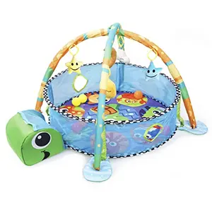 R for Rabbit First Play Turtle Face Play gym Tent for Activity Play gym with Soft Hanging Toys Bedding for Newborn Play Gym Play Mat for 2+ Months (Multicolor)