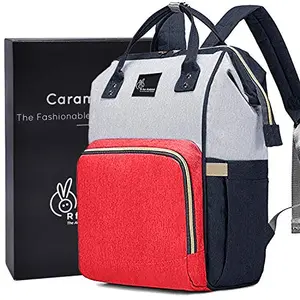 R for Rabbit Caramello Diaper Bag Backpack -Multi-Function Waterproof Mother Bag for Travel with - Large Capacity Durable and Stylish (Red Cream)