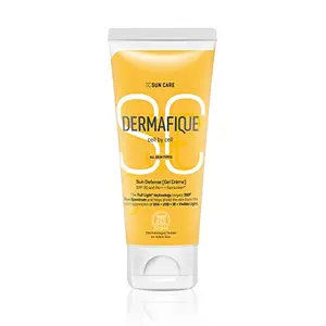 Dermafique Sun Defense Gel Cream SPF 30 for All Skin Types Prevents tanning and pigmentation Targets UVA UVB Infra-red and Visibile Light Light& Non-sticky No Paraben (50 g)