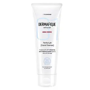 Dermafique Perfect Ph Facial Cleanser Face wash for normal to sensitive skin with Chamomile & Vitamin E SLES Free Ultra Mild Deep cleanses Dermatologist tested (100 ml)