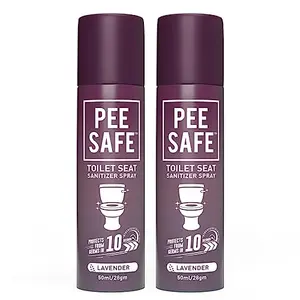 PEESAFE Toilet Seat Sanitizer Spray (50ml - Pack Of 2) - Lavender | The Of UTI & Other Infections | Kills 99.9% Germs & Travel Friendly | Anti Odour Deodorizer