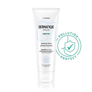 Dermafique - Absolute Facial Cleanser Anti Pollution exfoliating Face Wash 100 ml for Normal To Dry Skin with Vitamin E and Pomegranate extracts- Pollution effects - Dermatologist Tested