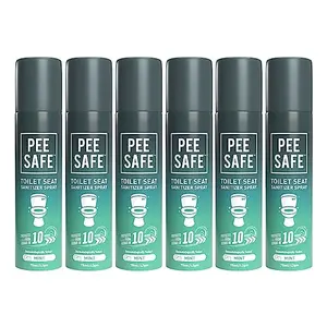 Pee Safe Toilet Seat Sanitizer Spray (75ml - Pack Of 6) - Mint| The Of UTI & Other Infections | Kills 99.9% Germs & Travel Friendly | Odour Deodorizer