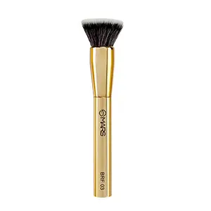 MARS Artist's Arsenal Professional Foundation Flat Makeup Brush | Feather Soft Touch | Precise Synthetic Bristle | Luxe Packaging Flat Straight Makeup Brush (Golden)