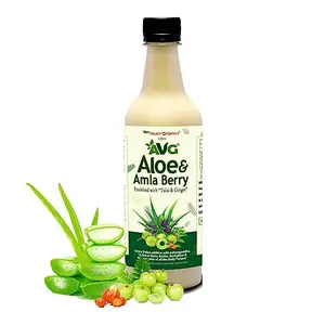 AVG Health Organics Aloevera & Amla Juice with Ginger Tulsi & Helps s Contains No Sugar - 500 ML