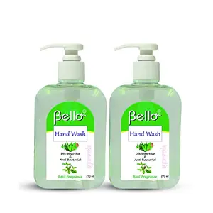 Bello herbals  270 ML | Protection from Germs es | Herbal  | Goodness of refreshing Fragrance (Basil)