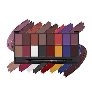 MARS Infinity Lip Palette | Demi Matte | 16 Colors to Infinte Lipstick Colors | Free Spatula cum Applicator (36.0 gm) (01-Multicolor)