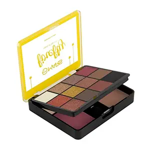 MARS Firefly Makeup Kit with 12 EyeshadowsHighlighter Blusher and Bronzer| Highly Pigmented | Free Applicator & Mirror | Eye and Face Palette for Women (26.0 gm) (Shade-2)