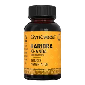 Gynoveda Turmeric Ayurvedic Tabs. for Pigmentation Dark Spots. Natural Glutathione Buider. Haridra Khanda With Curcumin For Skin Care. 1 Bottle 240 Tabs..