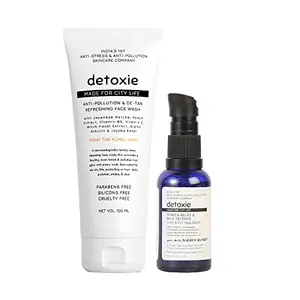 Detoxie Anti-Pollution Face Wash + Glow Vitamin-C Serum Combo - Purify Nourish and Illuminate Your Skin!