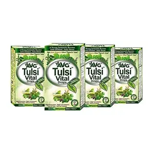 AVG Health Organics Tulsi Vital Panch Tulsi Drops- 30ml (No ed Packed in glass bottle)-Pack of 4