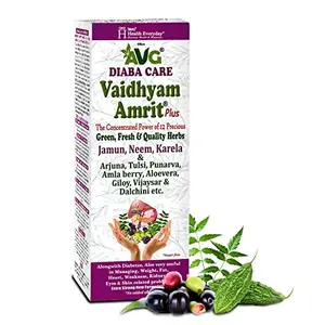 AVG Health Organics Diaba Care Vaidhyam Amrit Plus Jamun Neem Arjuna -  Juice | 1l