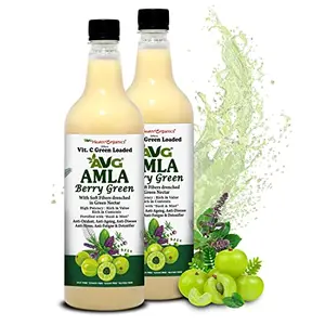 AVG Health Organics Amla Berry Green Natural Fibrous Amla Juice with Vitamin C er- 1000 ML Super Saver Pak of 2