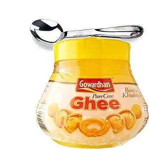 Gowardhan Cow Ghee 1 KG Bottle with Stainless Steel Spoon(Combo Pack)(Cream)