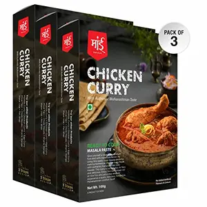 Maai Masale - Chicken Masala Cooking Curry Paste l (Pack of 3) Ready to Cook Spice Mix l Easy to Make Instant Masala Curry Paste l Serves-4