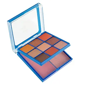 MARS Face and Eye Makeup Kit for women | 9 Highly Pigmented Eyeshadows with Blusher and highlighter | Attached Mirror -(16g) 01