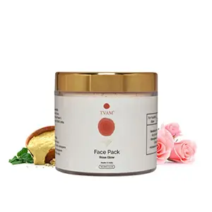 TVAM Face Pack | Rose Glow | Suitable for Sensitive Dry & Mature Skin Types | Treats Premature Ageing Dullness Improves Skin Elasticity -100gm
