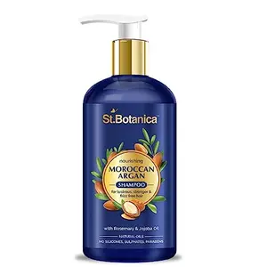 St.Botanica Moroccan Argan Shampoo 300ml with Moroccan Argan Oil to Nourish Dull Dry & Frizzy Hair | Helps Control Hair Fall & Promotes Hair Growth | Paraben & Sulphate Free | Vegan | Cruelty Free