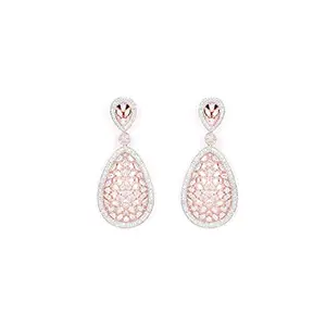 Priyaasi Teardrop Design Earrings for Women | Stylish Drop Party Earrings | Rose Gold Earrings Set for Women | Fashion Statement Earrings