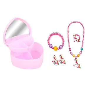 Aashiya Trades Unicorn Gifts for Girls Necklace and Bracelet and earring Set with jewellery Box - Gift for girls