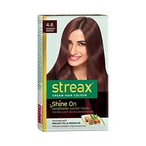 Streax Cream Hair Color for Unisex 120ml - 4.6 Reddish Brown (Pack of 1)