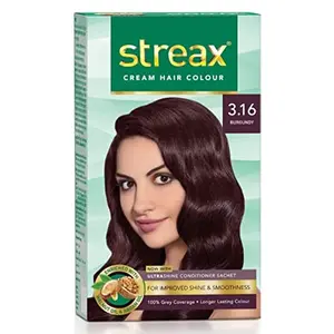Streax Cream Hair Color for Unisex 120ml - 3.16 Burgundy (Pack of 1)