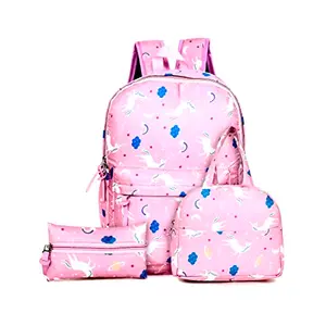 Aashiya Trades k Unicorn bagpack Fashion School Backpack Girls Bookbag Set Student Laptop Backpack College going bag with lunch bag and pouch