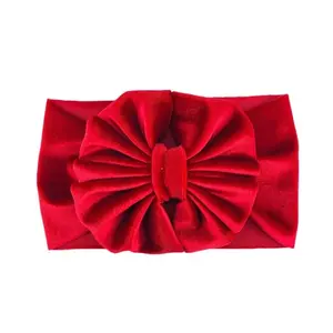 Aashiya Trades Strechable Multicolor Velvet Head band for girl for Age 0 to 15 Months - single piece (Red)