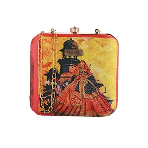 Priyaasi Maharani Multicolor Square Clutch for Women| Printed Design Ladies' Wallet | Best Gifts for Women & Girls