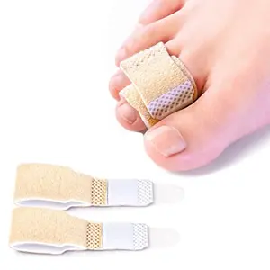 ANZAILALA 2Pcs Hammer Toe Straightener Broken Toe Wraps Toe Cushioned Bandages Hammer Toe Splints For Correcting Hammer Toes Broken Toes Crooked Toes & Overlapg Toes - Skin