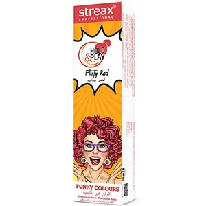 Streax Professional Hold & Play Funky Colours Hair Color 100g - Flirty Red