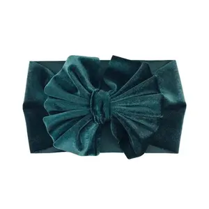 Aashiya Trades Strechable Multicolor Velvet Head band for girl for Age 0 to 15 Months - single piece (green)