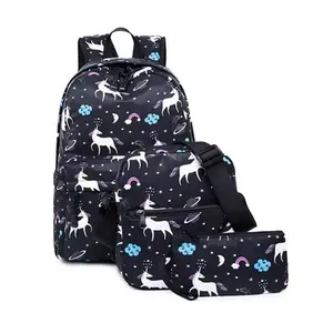 Aashiya Trades Unicorn bagpack School Backpack with lunch bag & Pouch - school bag combo
