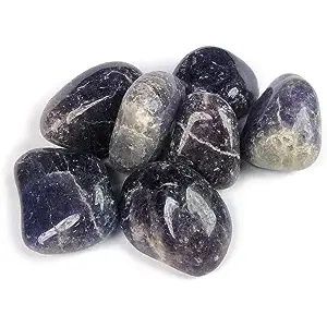 Reiki Crystal Products Natural Iolite Tumble Stones for Reiki Healing and Vastu Correction Protection Concentration Spirituality and Increasing Creativity Tumble Stones:100GM