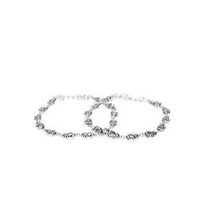 Priyaasi German Silver ColorStylish Anklet for Women & Girls
