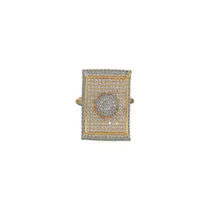 Priyaasi Geometric Design Studded Gold-ColorCocktail Ring For Women